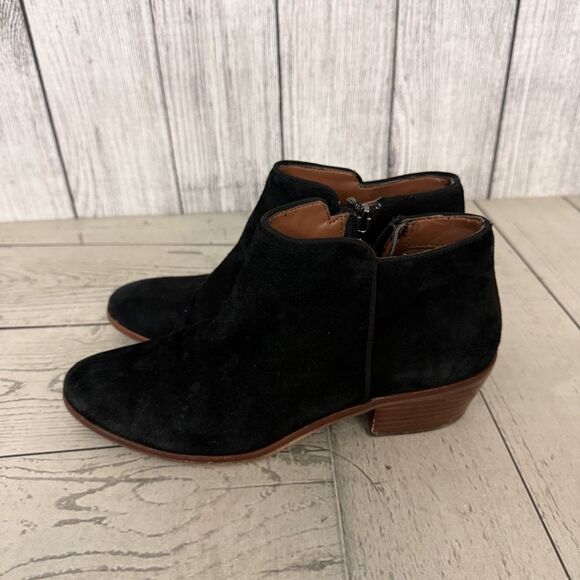 Sam Edelman Petty Black Suede Bootie Ankle Boots Women's 7M / 37 - Picture 4 of 9